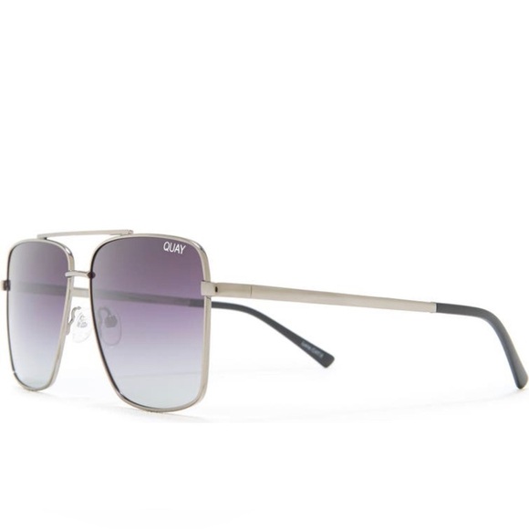 Quay Australia Air Control Aviator Sunglasses Gunmetal Smoke - Picture 2 of 8